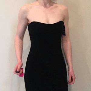 Velvet Strapless Black Evening Gown Size 6